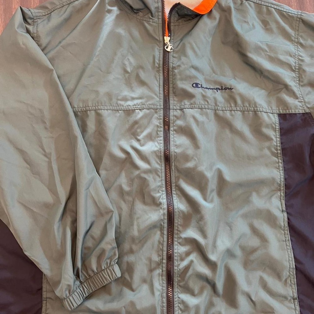 Champion Green and Orange Windbreaker sz 2X